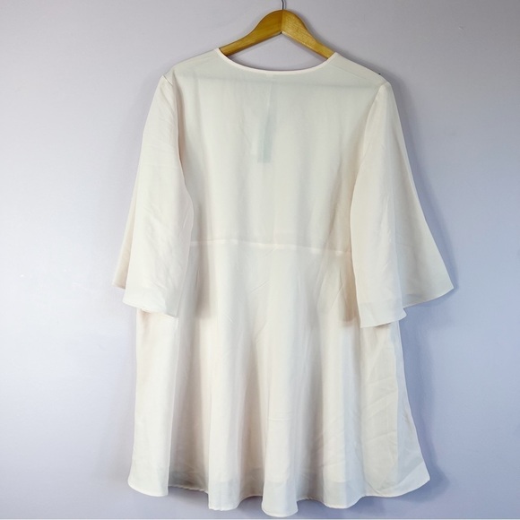 NWT Melissa McCarthy Seven7 Plus Bell Sleeve Sheer Tunic Blouse Soft Pink 1X - Picture 12 of 12